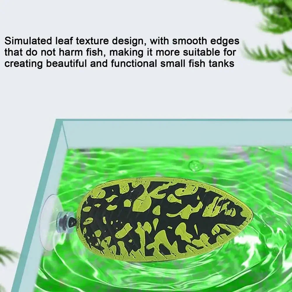 Artificial Leaf Resting Spot with Suction for Fish Tanks | Decorative Betta Fish & Small Fish Resting Leaf