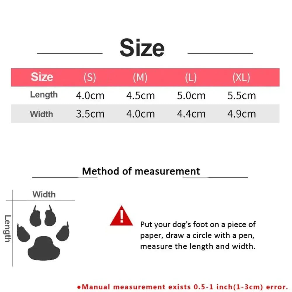 Dog Snow Boots with Anti-Slip Sole