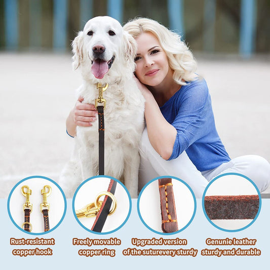 Multi-Functional Leather Dog Leash | Hands-Free