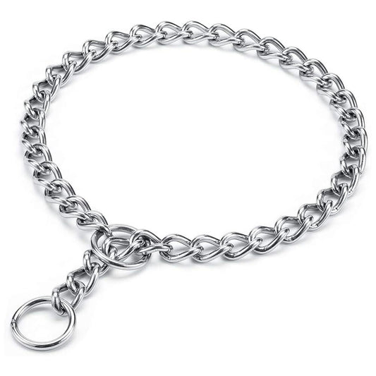 Chew-Proof Metal Dog Choke Collar | Durable Slip Chain Pinch Collar for Training Small to Large Dogs