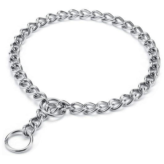 Metal Slip Chain Collar | Chew-Proof Design | Training & Obedience