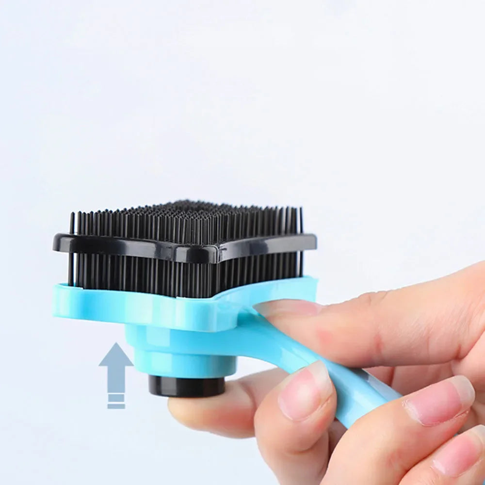Dog & Cat Grooming Brush with Self-Cleaning Bristles