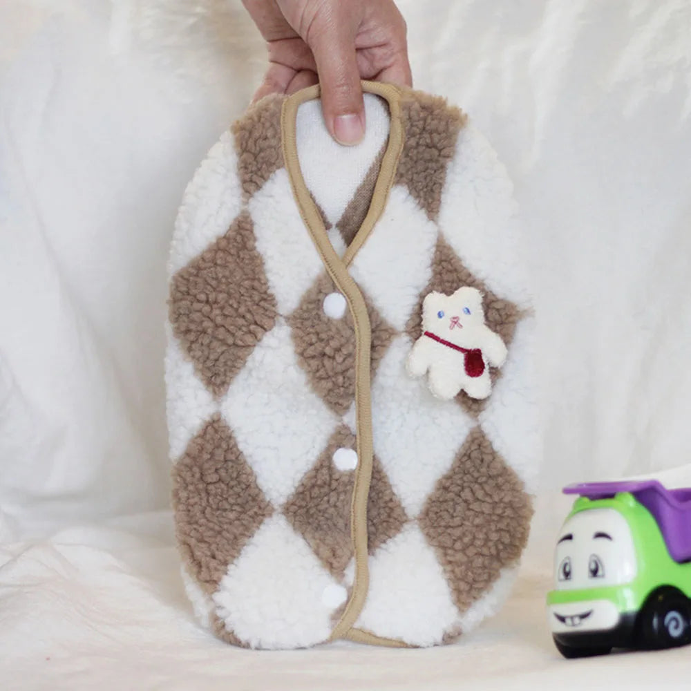 Plaid Fleece Cat Coat