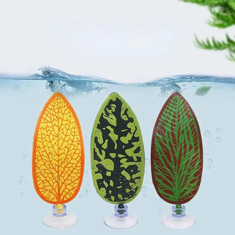 Artificial Leaf Resting Spot with Suction for Fish Tanks | Decorative Betta Fish & Small Fish Resting Leaf