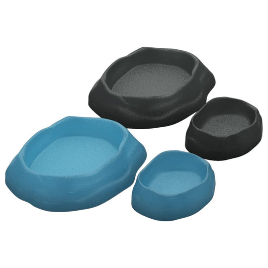 Imitation Rock Double Basin | Crawling Pet Food & Water Dish for Reptiles and Amphibians