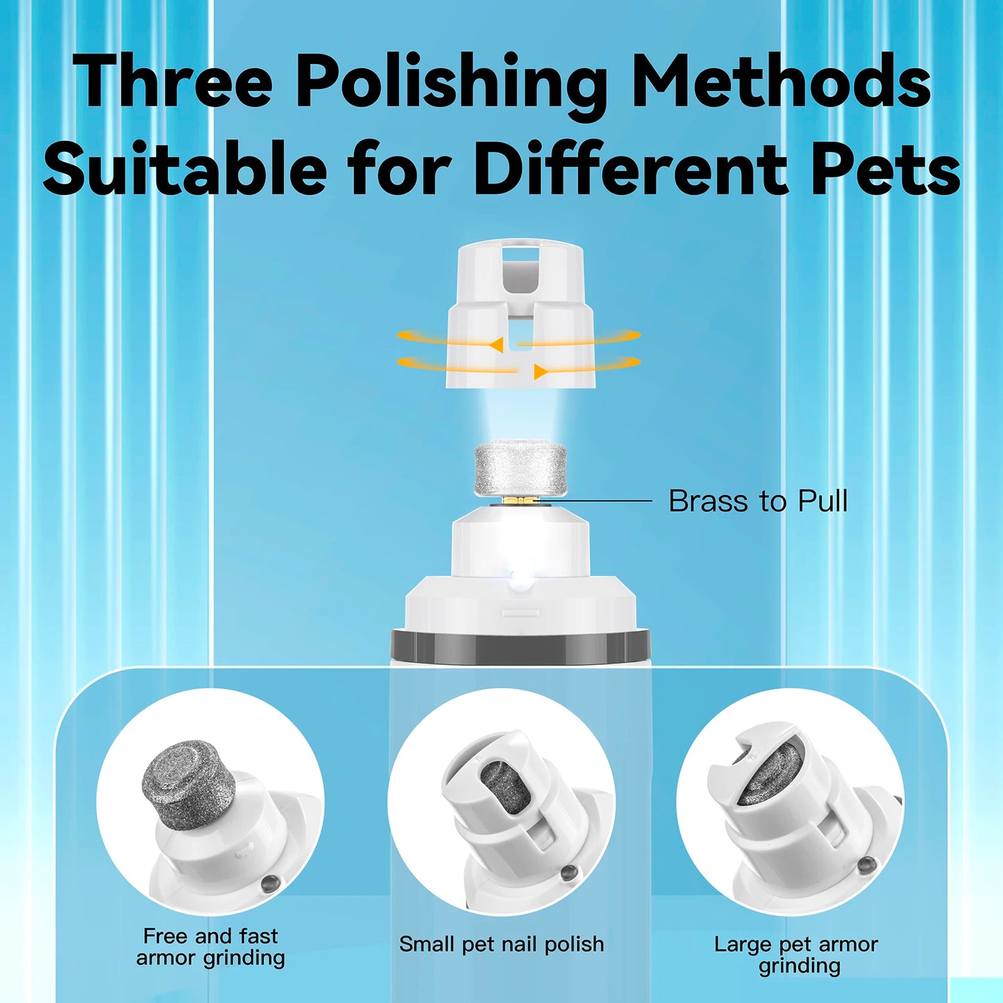 Dog Nail Grinder with LED Light | Rechargeable Electric Pet Nail Trimmer with Diamond Grinding Wheel & Type-C Charging