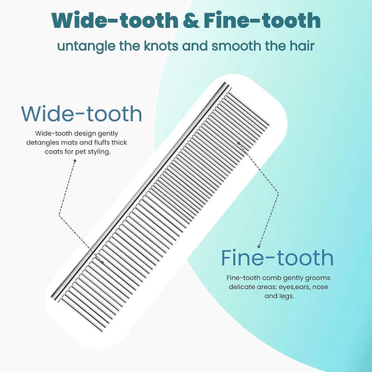 Pet Dematting Tools | 2 Pack Rake & Comb