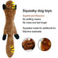 Durable Squeaky Dog Toy | Stuffingless Plush Animal with Squeakers | No Stuffing Dog Chew Toy