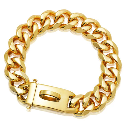 Large Dog Chain Collar | 19mm Gold Buckle