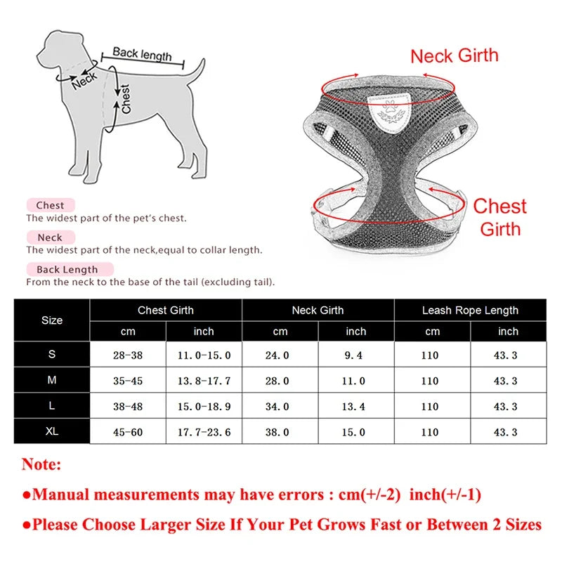 Pet Harness Leash Set | Reflective & Breathable