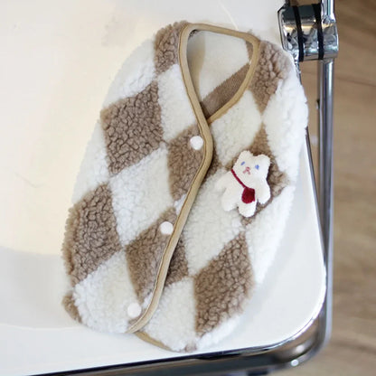 Plaid Fleece Cat Coat