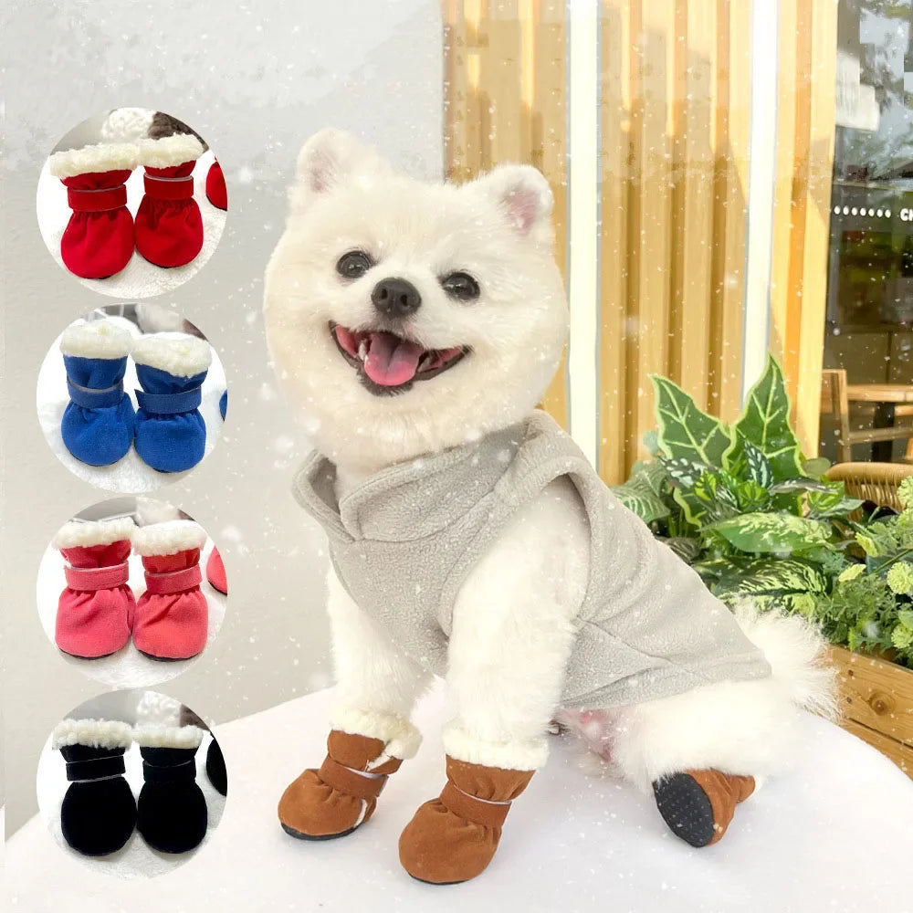 Dog Snow Boots with Anti-Slip Sole