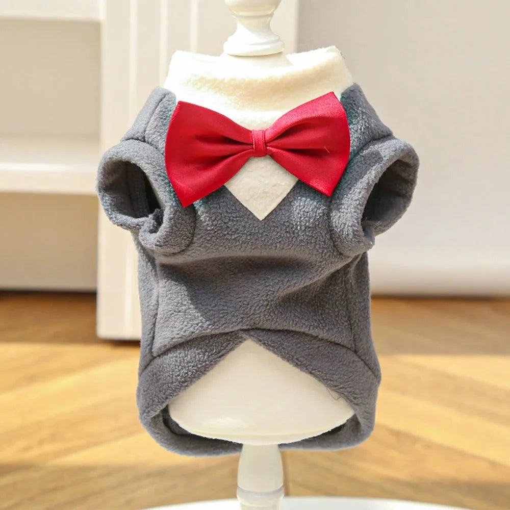Extra-Large Winter Fleece Tuxedo with Bow Tie