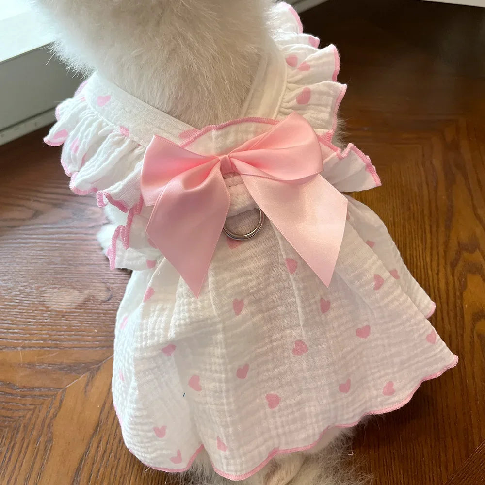 Dog Dress with Bowknot | Summer Pet Clothes