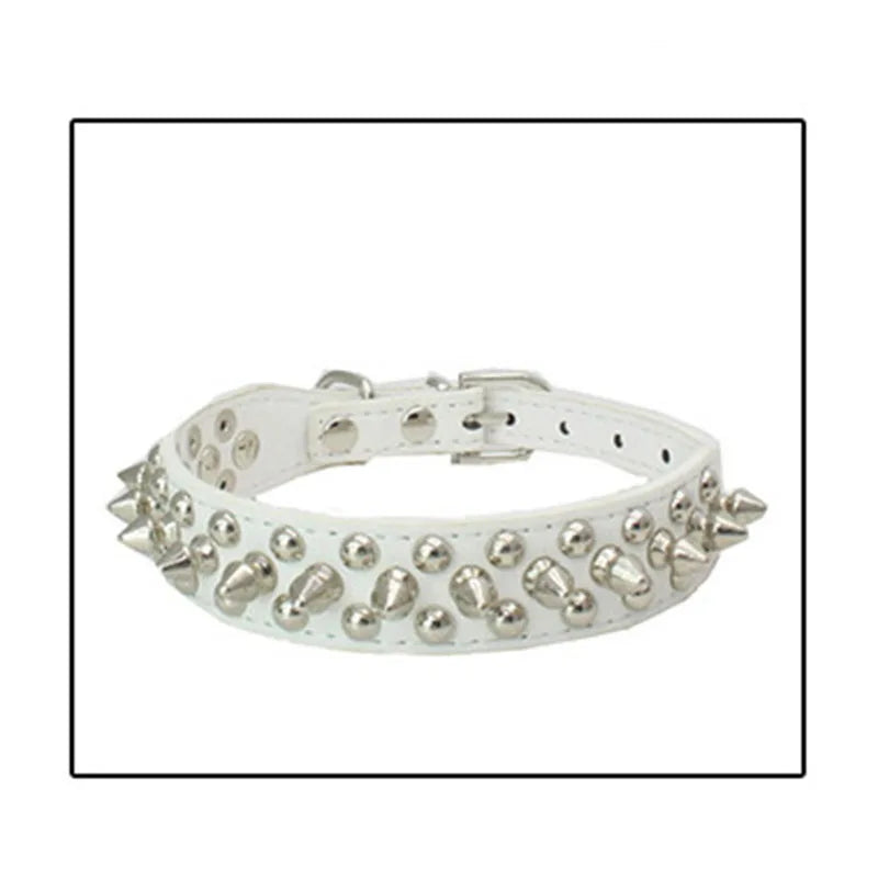 Spiked Dog Collar with Mushroom Rivets