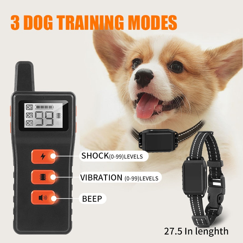 Electric Training Dog Collar | Remote Anti-Bark Collar | USB Rechargeable & Waterproof
