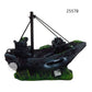 Resin Shipwreck Aquarium Ornament | Decorative Boat for Creative Fish Tank Landscaping