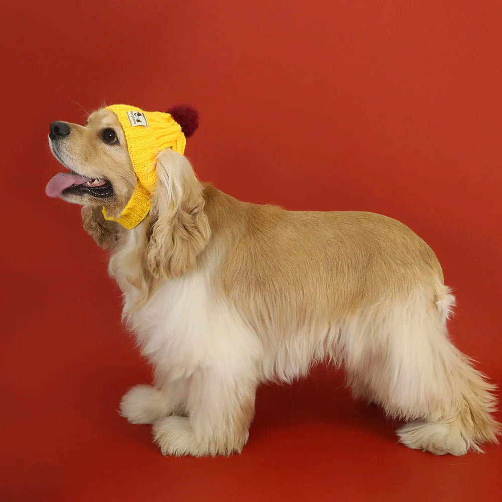 Knitted Hat with Plush Ball