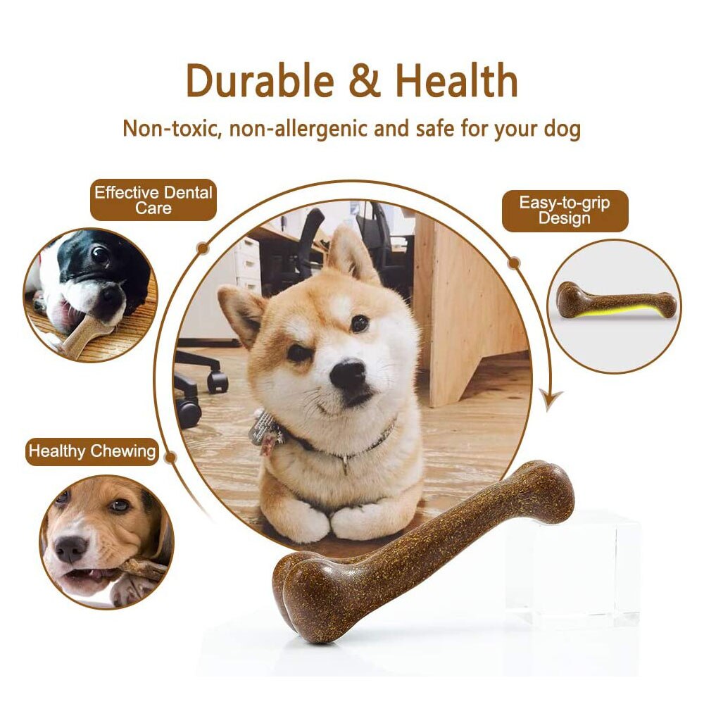 Durable Beef-Flavoured Dog Chew Toy | Available in Beige and Brown