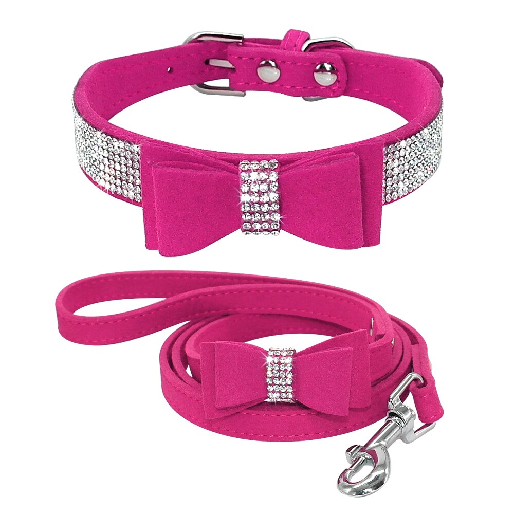 Vs pink med dog and store collar combo