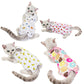 Cat Recovery Suit | Breathable E-Collar Alternative Vest | Cute Printed Cotton Pet Clothes | Sleeveless Shirt for Cat & Small Puppy