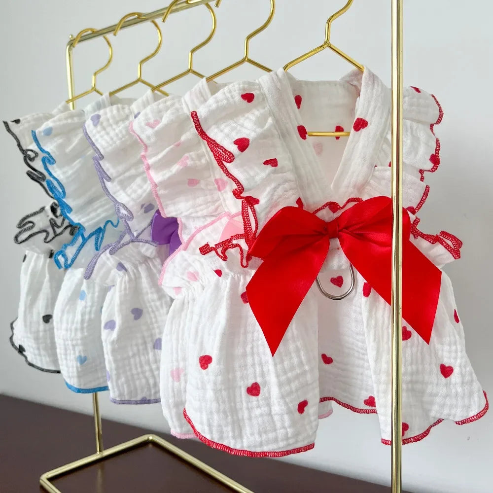 Dog Dress with Bowknot | Summer Pet Clothes
