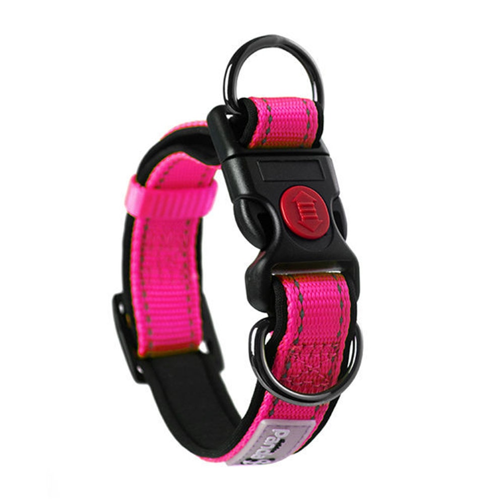 Reflective Nylon Dog Collar with Soft Foam Padding | Adjustable and Durable for Small, Medium, and Large Dogs