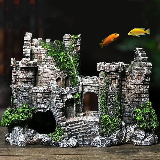 Aquarium Resin Castle Rockery | Fish Tank Ornament