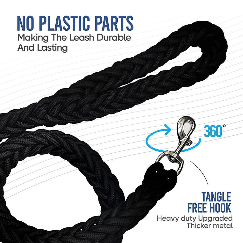 Heavy-Duty Braided Dog Leash | Durable Nylon Traction Rope for Medium and Large Dogs