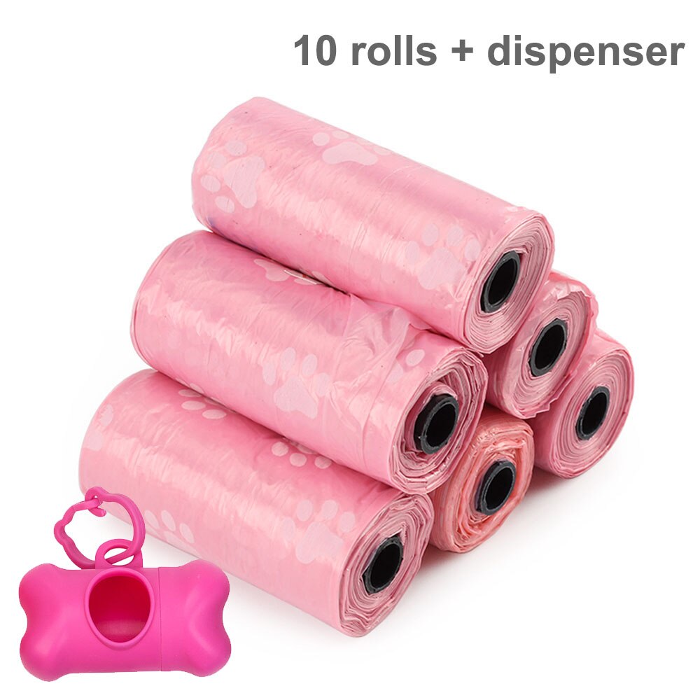 10 Rolls Pet Poop Bags | Bag Dispenser for Dogs & Cats | Outdoor Cleaning Supplies