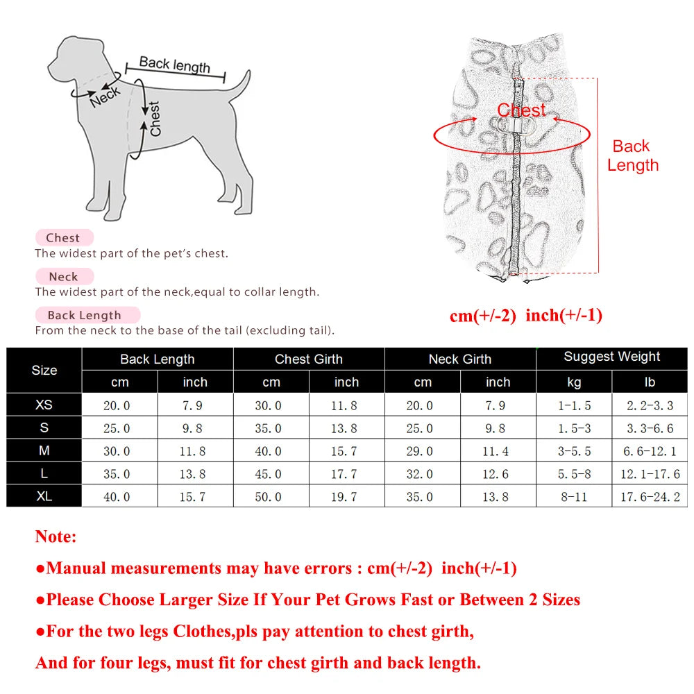 Winter Fleece Dog Jacket with D-ring