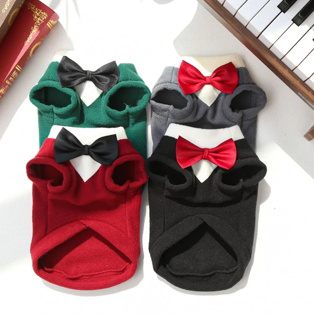 Extra-Large Winter Fleece Tuxedo with Bow Tie