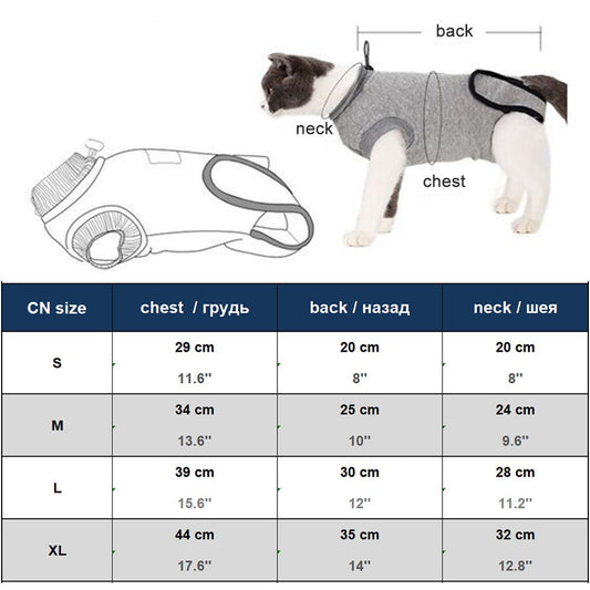 Cat Sleeveless Recovery Suit | Fun Prints