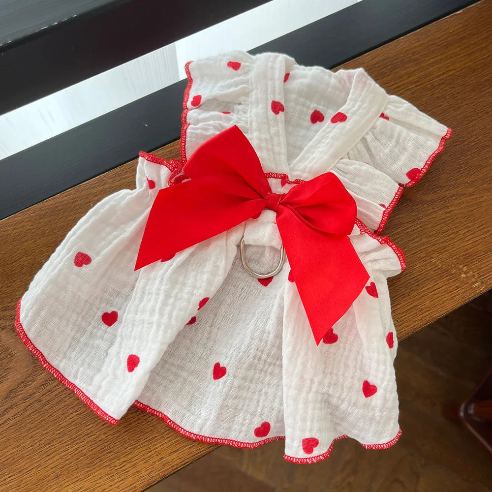 Dog Dress with Bowknot | Summer Pet Clothes