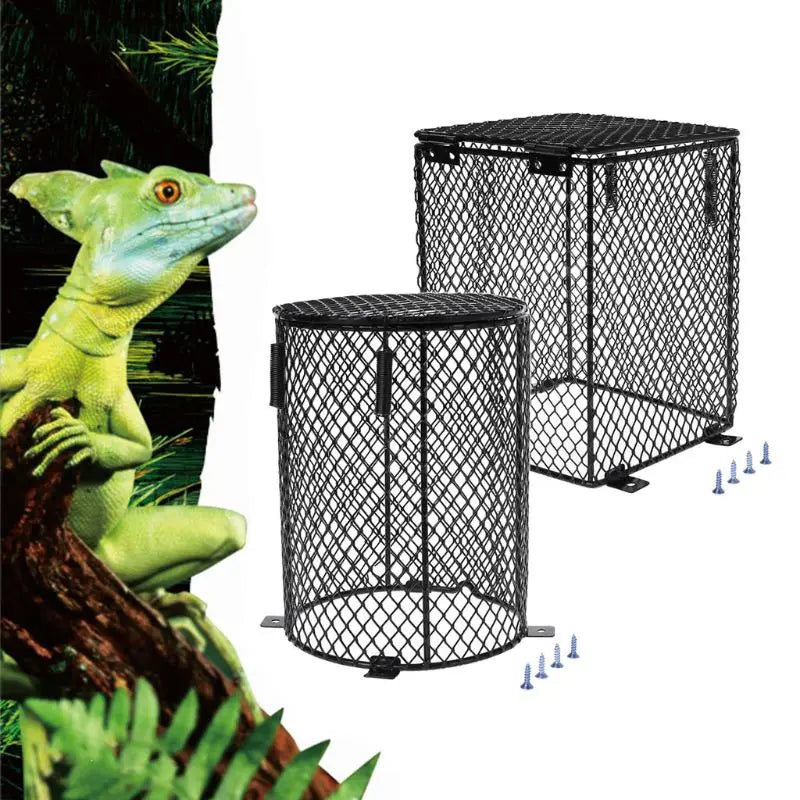 Stainless Steel Heater Guard for Reptiles | Durable Metal Protector for Lamps and Heating Bulbs