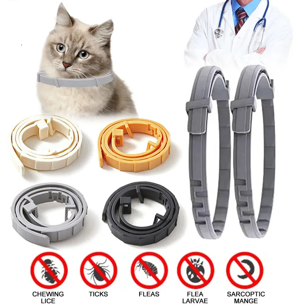 Adjustable Flea and Tick Collar for Dogs & Cats | 8-Month Pest Prevention with Anti-Mosquito Insect Repellent