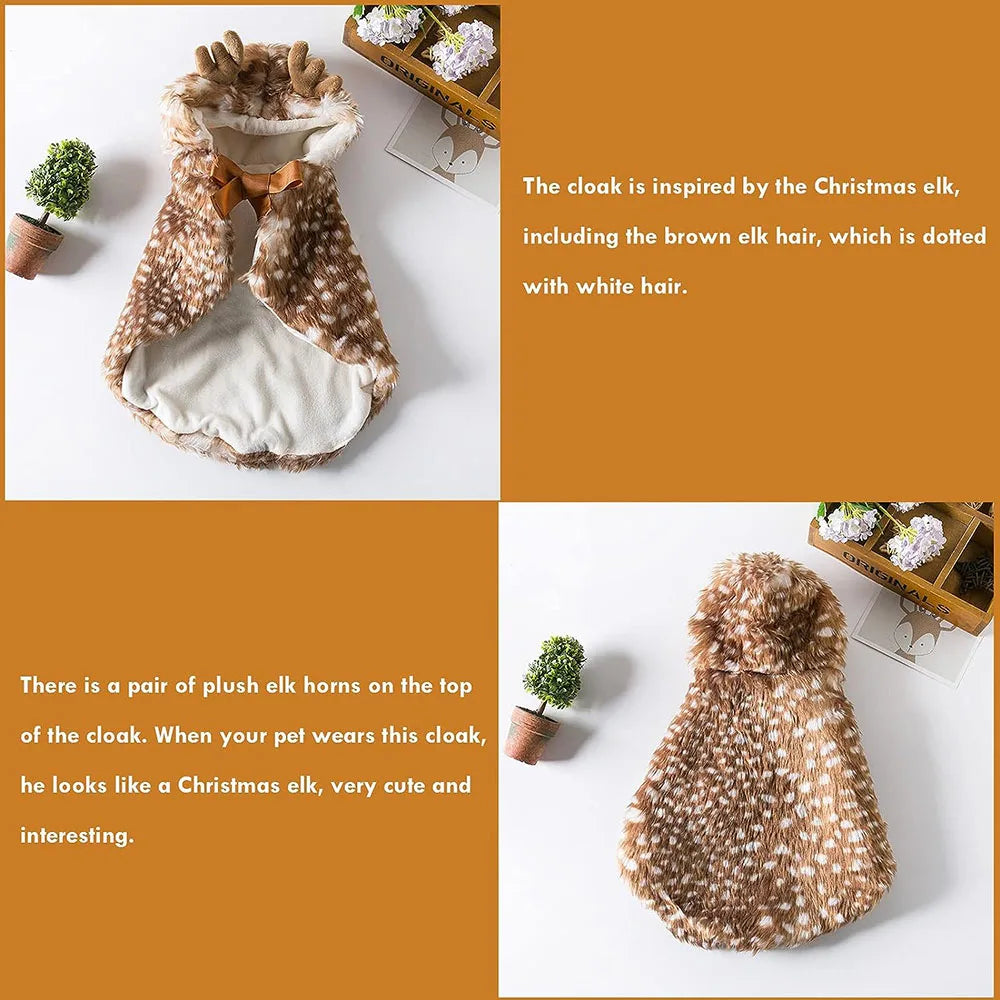 Pet Costume with Elk Hat