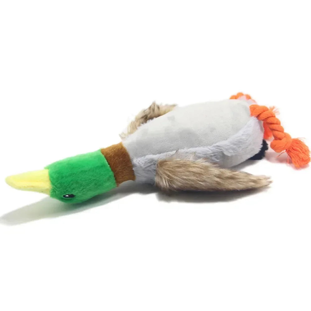 Durable Plush Duck Dog Toy with Squeaker