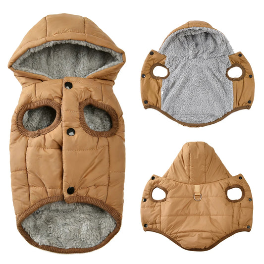 Warm Fleece Coat Hoodie with D-ring