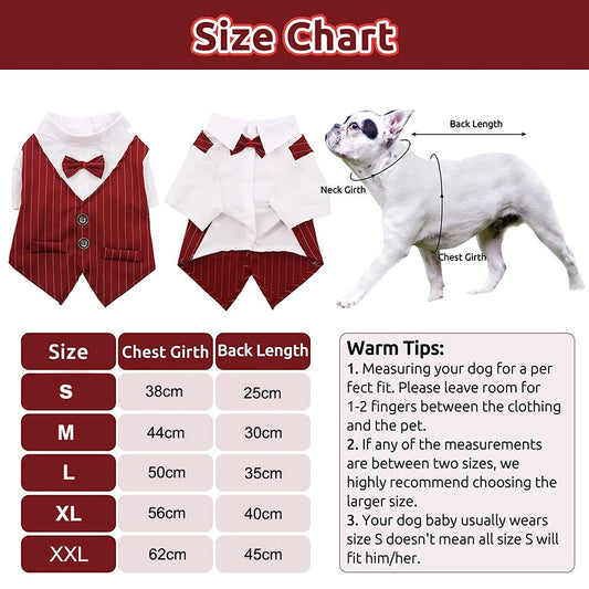 Dog Tuxedo Suit with Bow Tie | S-XXL Available