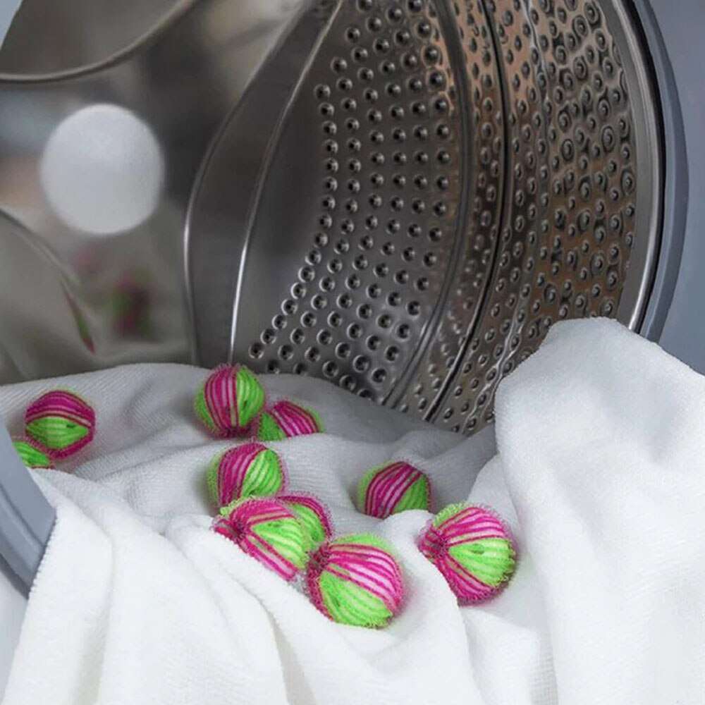 6-Pack Nylon Laundry Balls | Pet Hair Removal & Decontamination | Washing Machine Lint Removal