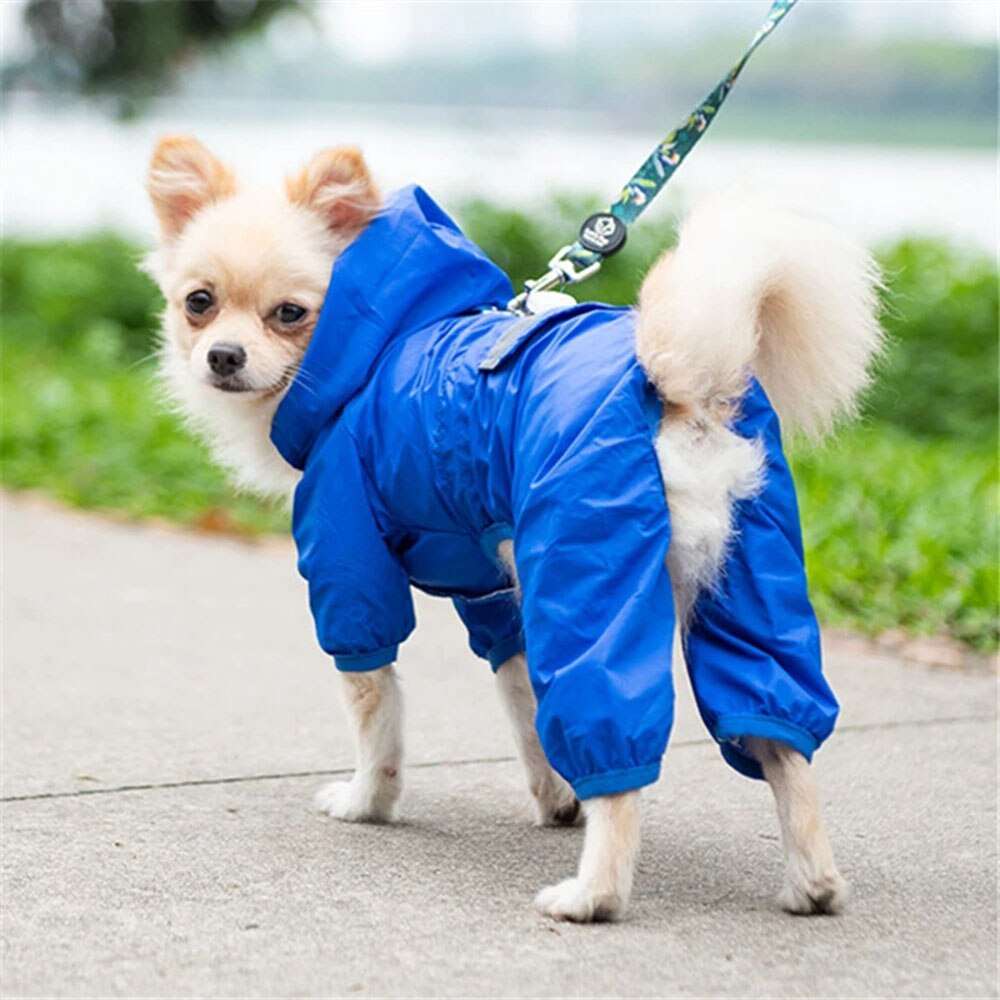 Adjustable Waterproof Dog Raincoat | Outdoor Pet Poncho for Small Dogs with Reflective Strap