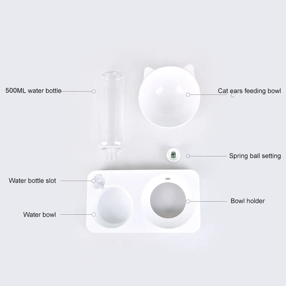 Raised Pet Feeder with Water Dispenser
