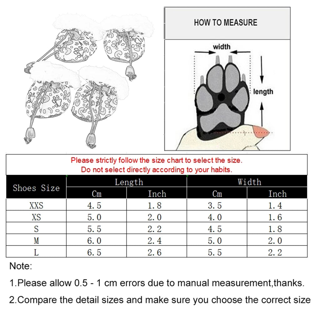 Warm Fleece Pet Shoes | XXS - L Available