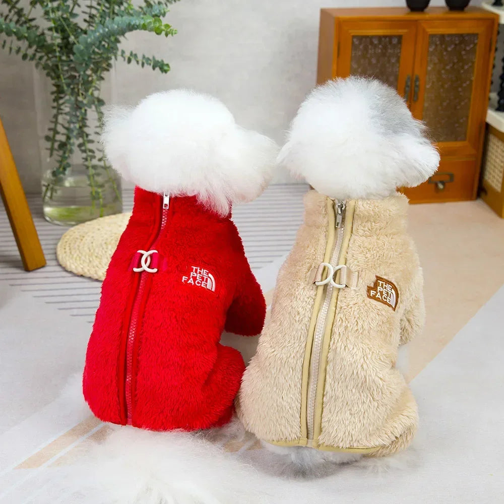 Winter Warm Pet Jumpsuit with Zipper