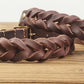 Real Leather Woven Dog Collar