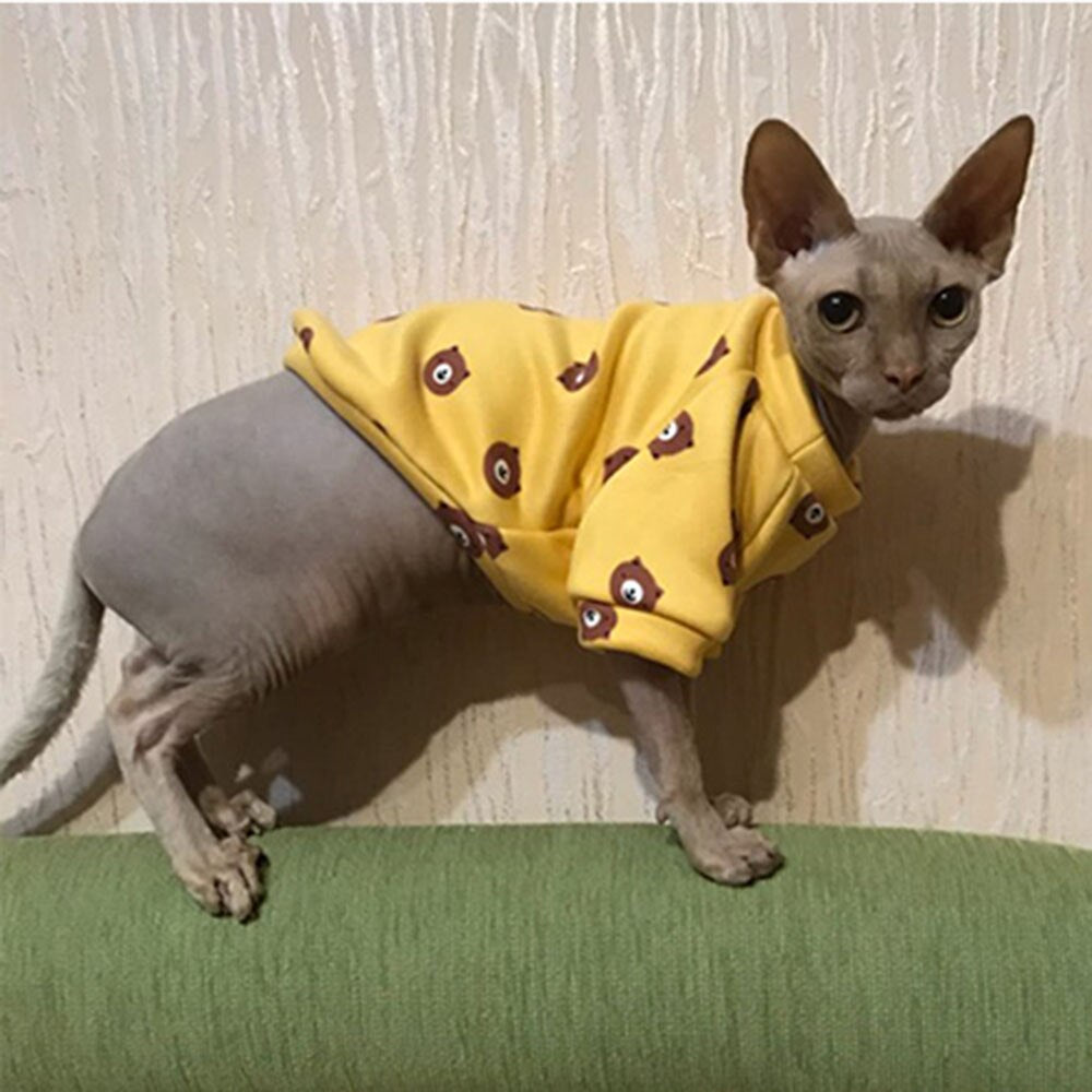 Warm Coat for Dogs & Cats | Fleece Pet Clothing for Hairless Cats and Small Dogs