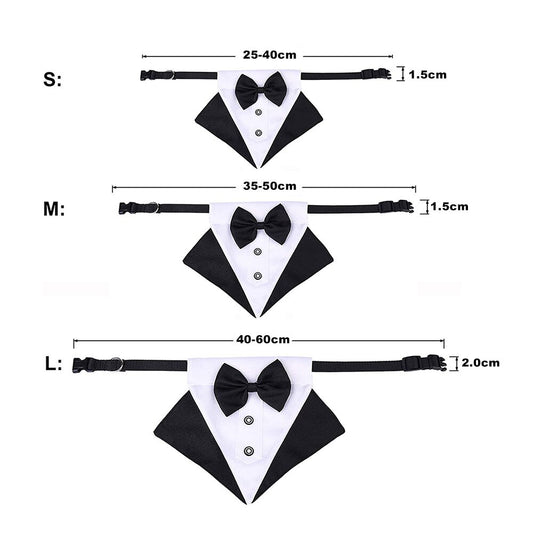 Elegant Tuxedo Dog Bandana Collar