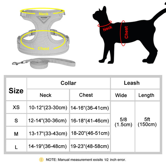 Soft Mesh Cat Harness & Leash Set