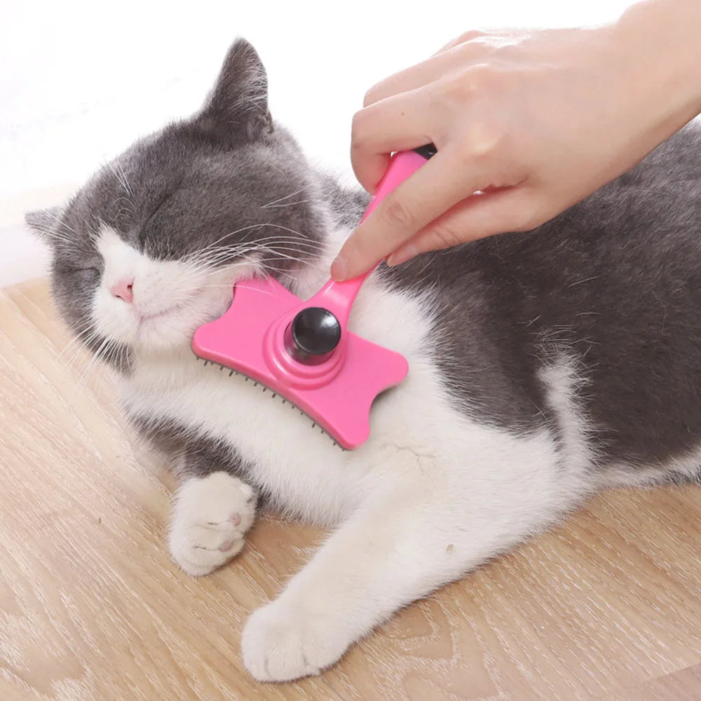 Dog & Cat Grooming Brush with Self-Cleaning Bristles